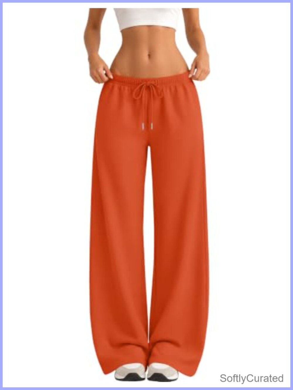 Wide Leg Fleece Sweatpants Cotton Polyester Drawstring Jogger Pants
